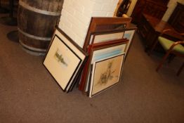 R Cresswell Boak, Ross Castle, Killarney, signed proof, pair Henry Wilkinson hunting prints, framed