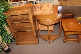 Ercol open bookcase with two adjustable shelves,