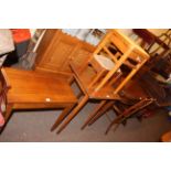 Mahogany fold top tea table, Bentwood chair, two stools, occasional table and music stool (6).