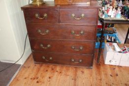 Victorian chest of two short above three long drawers, 95cm by 100cm by 47cm.