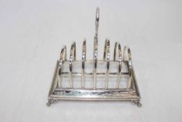 Victorian silver seven bar toast rack by Henry Wilkinson & Co, Sheffield 1872,