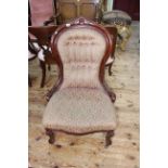 Victorian mahogany framed nursing chair.