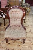 Victorian mahogany framed nursing chair.