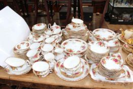 Royal Albert Old Country Roses dinner and teawares with two tureens, teapot, sandwich plates,