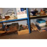 Two air rifles, guitar, board games, train accessories, banjo, Poole pottery, boats, etc.
