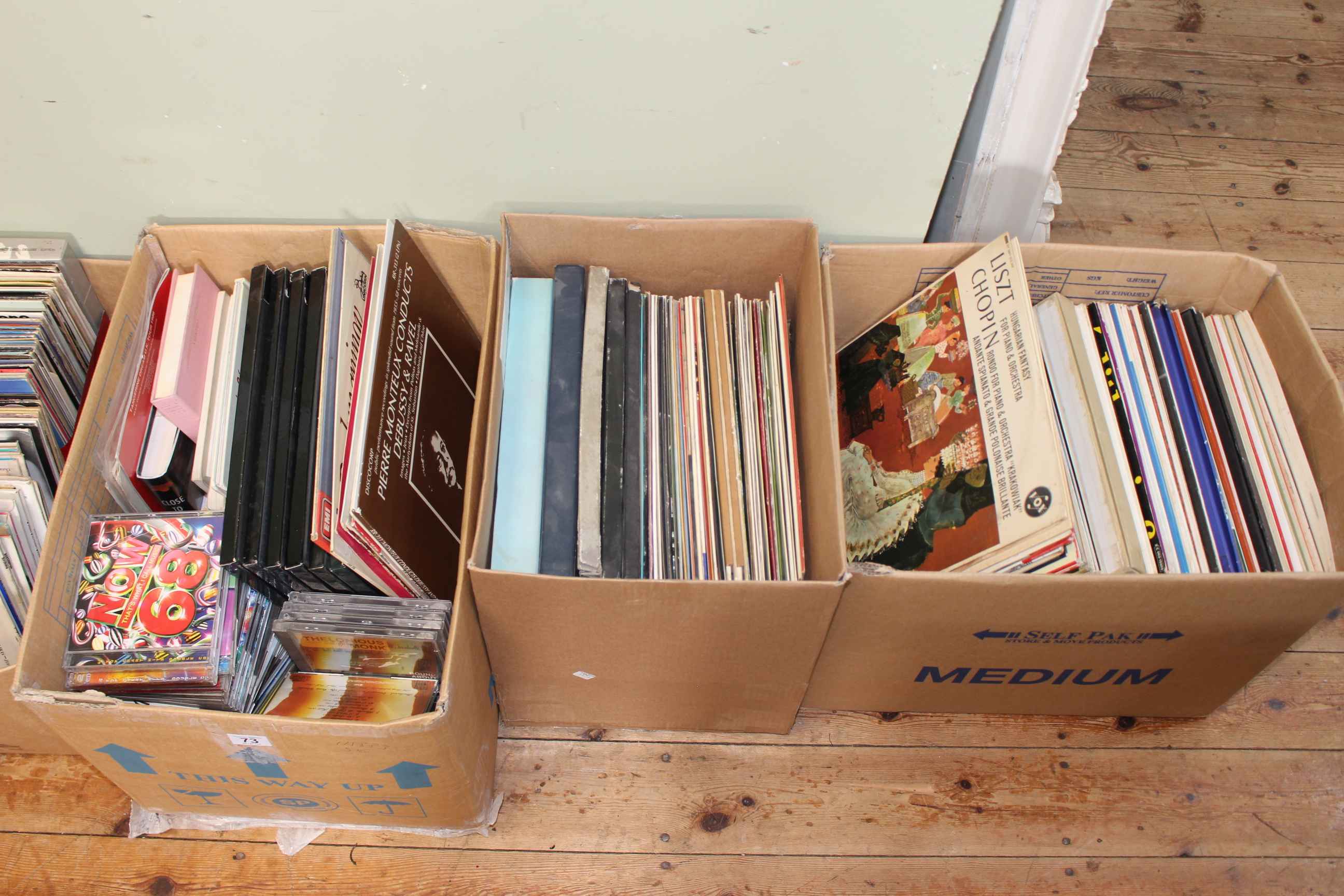 Six boxes of LP and 45rpm vinyls, CD's, books, etc. - Image 3 of 3