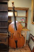 Double bass with bow.