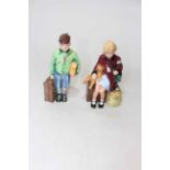 Two Royal Doulton figurines including The Boy Evacuee 3202 and The Girl Evacuee 3203.