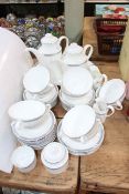 Royal Doulton Charade part service, over forty pieces being mostly two handled bowls and saucers.