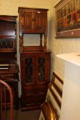 Old Charm two door pedestal cupboard and Old Charm glazed door hi-fi cabinet (2).