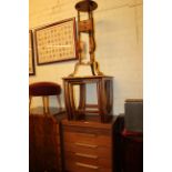 Nest of three G Plan teak tables, teak seven drawer chest and two drawer wig stand (3).