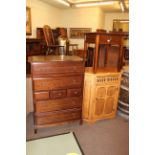 Stag Minstrel chest of seven drawers and Oriental style lamp table (2).