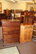 Stag Minstrel chest of seven drawers and Oriental style lamp table (2).