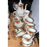 Royal Albert Old Country Roses coffee pot, tea china, vase, etc (26 pieces).