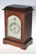 Edwardian mahogany inlaid bracket mantel clock, 36cm.
