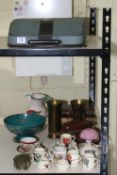 Crown Ducal nursery china, Wedgwood lustre bowl, vintage Ilford Sportsman camera,