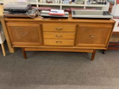 Vintage teak long john sideboard, 78cm by 162.5cm by 44cm.