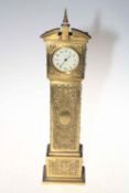 Brass miniature longcase clock, the dial signed MacMichael, South Audley St, London, 45cm.