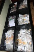 Six boxes of jewellery making accessories.