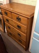 Victorian walnut chest of two short above three long drawers, 107cm by 91cm by 47cm.