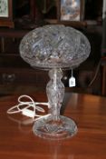 Large cut crystal lamp, 48cm high.