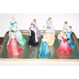 Collection of eleven small Coalport ladies, including some limited edition.