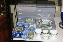 Wedgwood collectors plates, Blue and Green Jasperwares, etc.