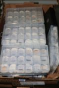 Collection of coinage loose and in trays.