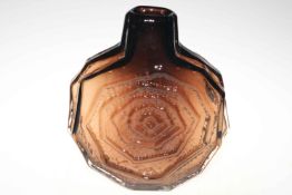 Large Whitefriars Cinnamon Banjo vase, designed by Geoffrey Baxter, 31cm.