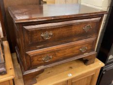 Oak entertainment unit in the form of Georgian chest, 56cm by 76cm by 45cm.