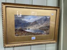 Arthur Perigal RSA, Highland Lake Scene, watercolour, signed lower left, 16.5cm by 29.