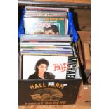 Two boxes of LP records including Michael Jackson, etc.