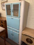 Vintage two tone kitchen cabinet, 177cm by 84cm by 45cm.
