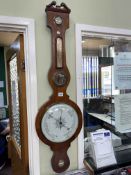 Victorian mahogany banjo barometer, 109cm.