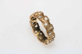 9 carat gold white stone eternity ring, size O.