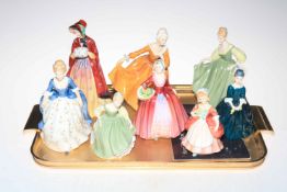 Seven Royal Doulton ladies including Alison, Cherie and Valerie,