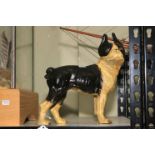 Cast iron model Boston Terrier dog, 25cm high.