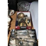 Walker & Hall A1 plate flatware, other cutlery and crystal bowl.