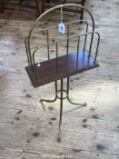 Edwardian mahogany and brass two division magazine rack, 80cm by 36cm by 15cm.
