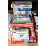 Collection of boxed Airfix plane models including Supermarine Spitfire Mkla,