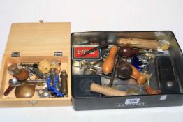 Assorted collectables including ARP, City and Scout whistles, corkscrews, knives, etc.