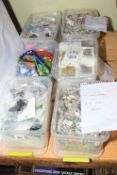 Six boxes of jewellery making accessories.