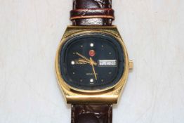 Vintage Rado Senator day date gents wristwatch, having gem set dial.