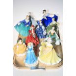 Collection of ten Royal Doulton ladies including Top O'The Hill and Janette.