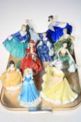 Collection of ten Royal Doulton ladies including Top O'The Hill and Janette.