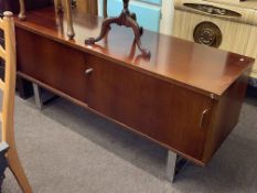 Mid Century Gordon Russell Prestige rosewood sideboard and set of four Ercol rail back dining