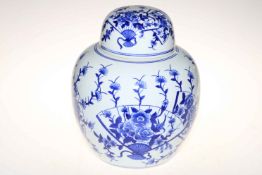 Large Chinese blue and white ginger jar.