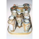 Collection of ten Noritake and other decorative vases.