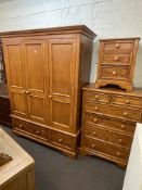 Willis & Gambier Creole Collection three piece bedroom suite comprising triple fitted wardrobe,