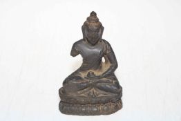 Antique Chinese carved stone Buddha, 17cm.